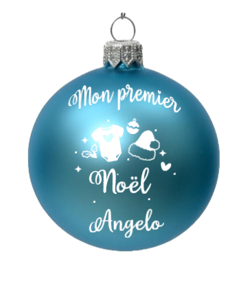 Boule de noël personnalisée bleu