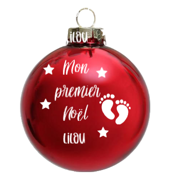 Boule mon premier noël rouge