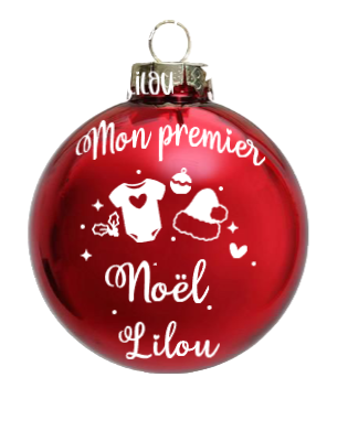 Boule mon premier noël rouge